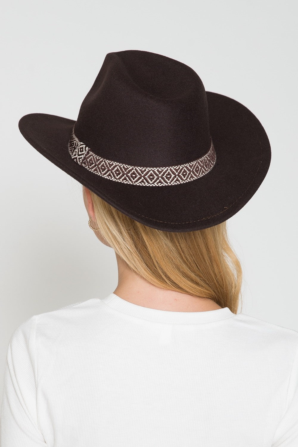 A VINTAGE CLASSIC COW BOY HAT WITH AZTEC TRIM - Image 12