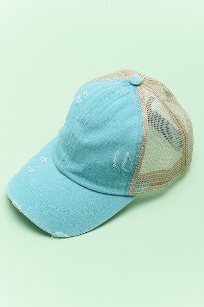 PREMIUM DISTRESS MESH BACK BASEBALL CAP - Image 9