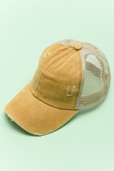 PREMIUM DISTRESS MESH BACK BASEBALL CAP - Image 11