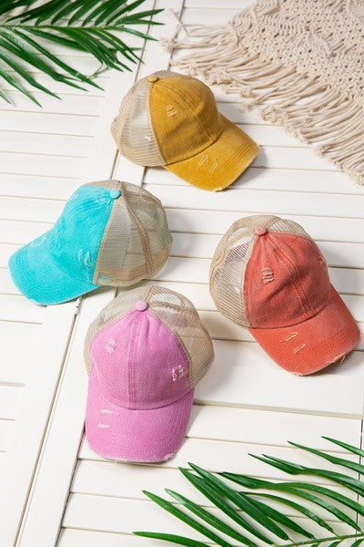 PREMIUM DISTRESS MESH BACK BASEBALL CAP - Image 3