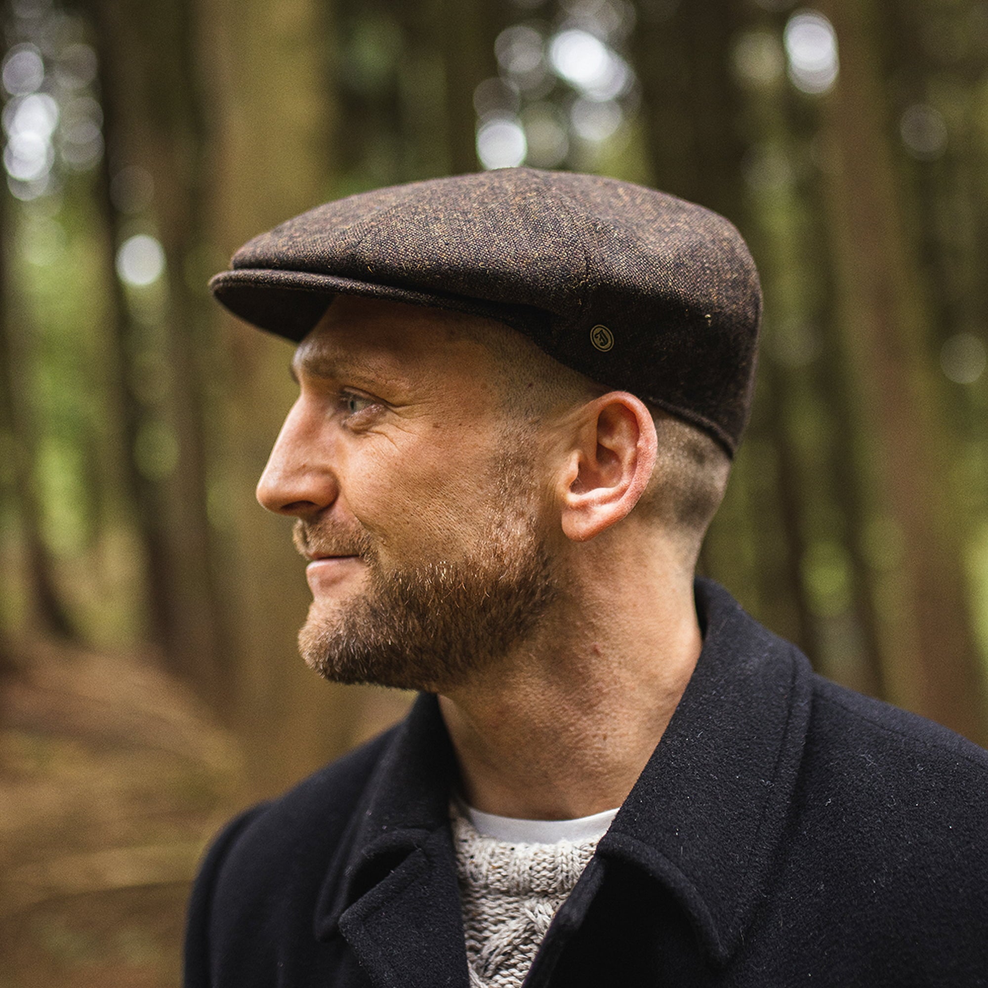 Brown Wool Blend Newsboy Cap - Image 4