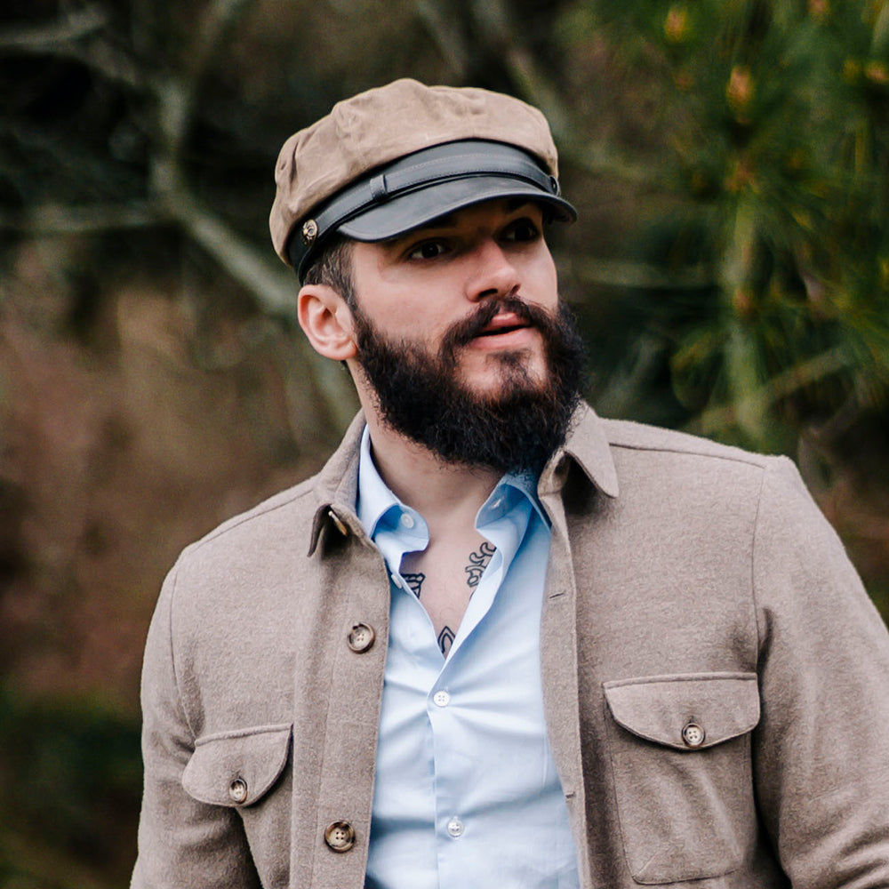 British Tan Waxed Cotton Motorcycle Cap - Image 7