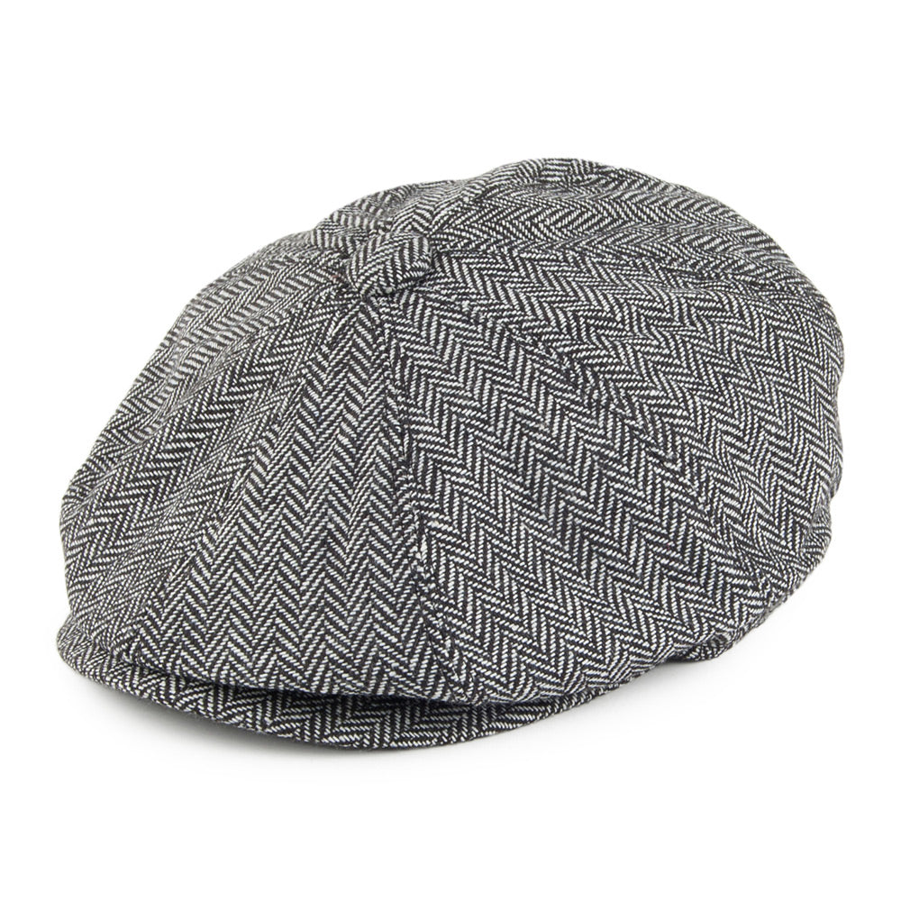 Grey Herringbone Newsboy Cap