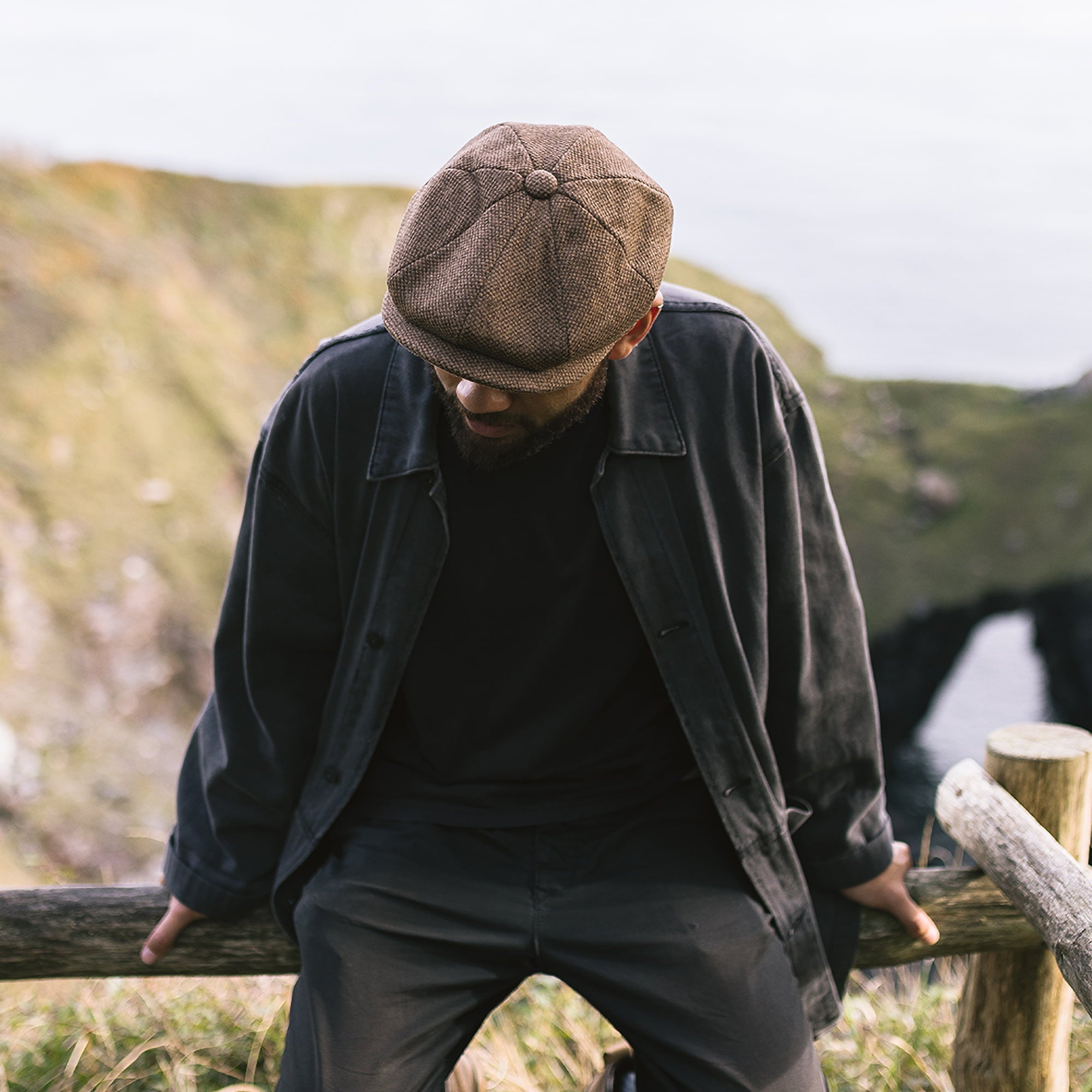 Brown Wool Blend Newsboy Cap - Image 5