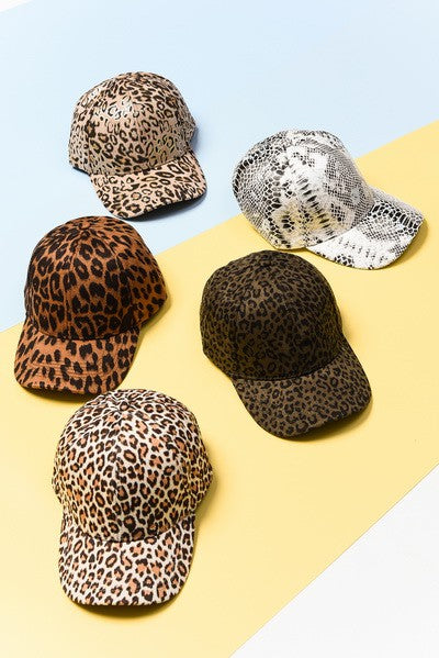 ANIMAL PRINT BASE BALL CAPS
