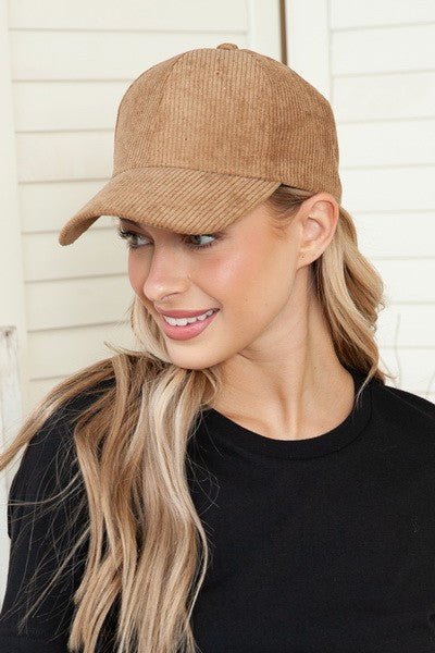 PLAIN CORDUROY BASEBALL CAP - Image 5
