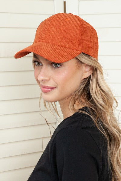 PLAIN CORDUROY BASEBALL CAP - Image 6