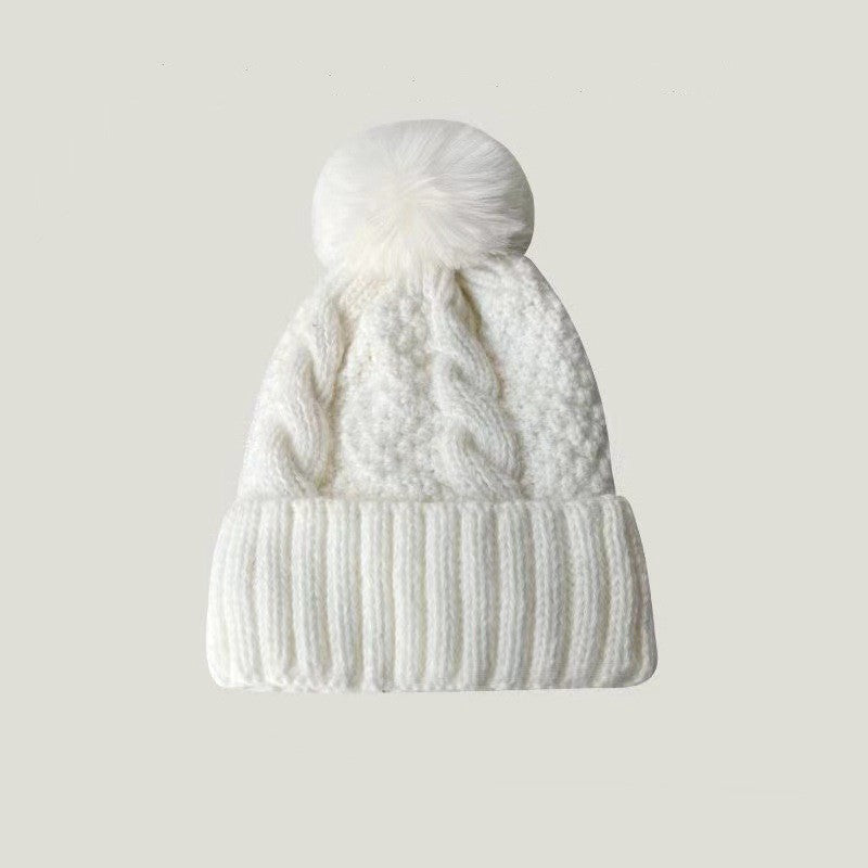 CLASSIC CABLE KNOT POM POM BEANIES HAT - Image 2
