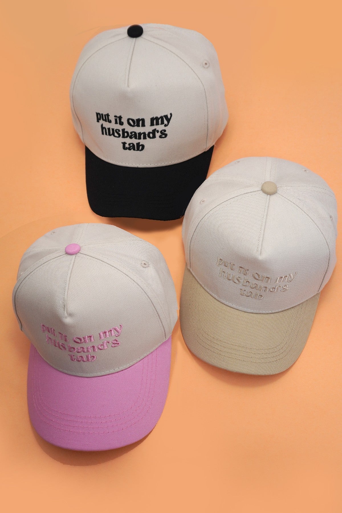 TWO TONE EMBROIDERY WORD BASEBALL HAT CAP - Image 5