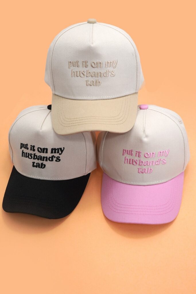 TWO TONE EMBROIDERY WORD BASEBALL HAT CAP