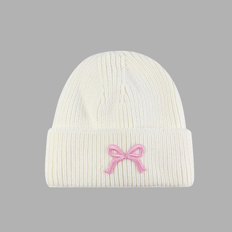 SOFT RIBBED KNIT BOW ACCENT BEANIES HAT - Image 3