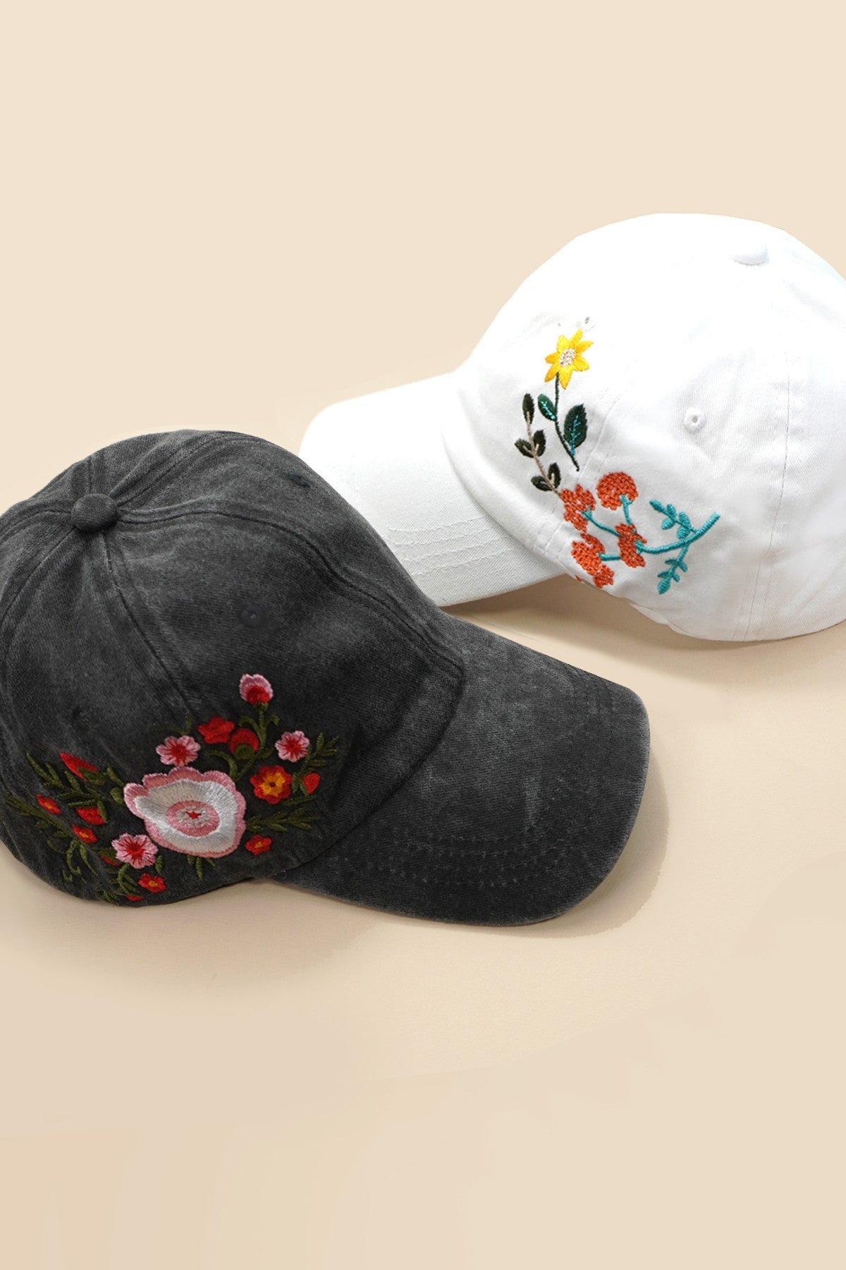 EMBROIDERY FLORAL BASEBALL CAP HAT - Image 5