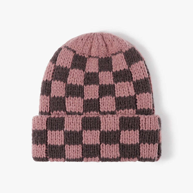 CHECKER SOFT PLUSH BEANIE HAT - Image 5