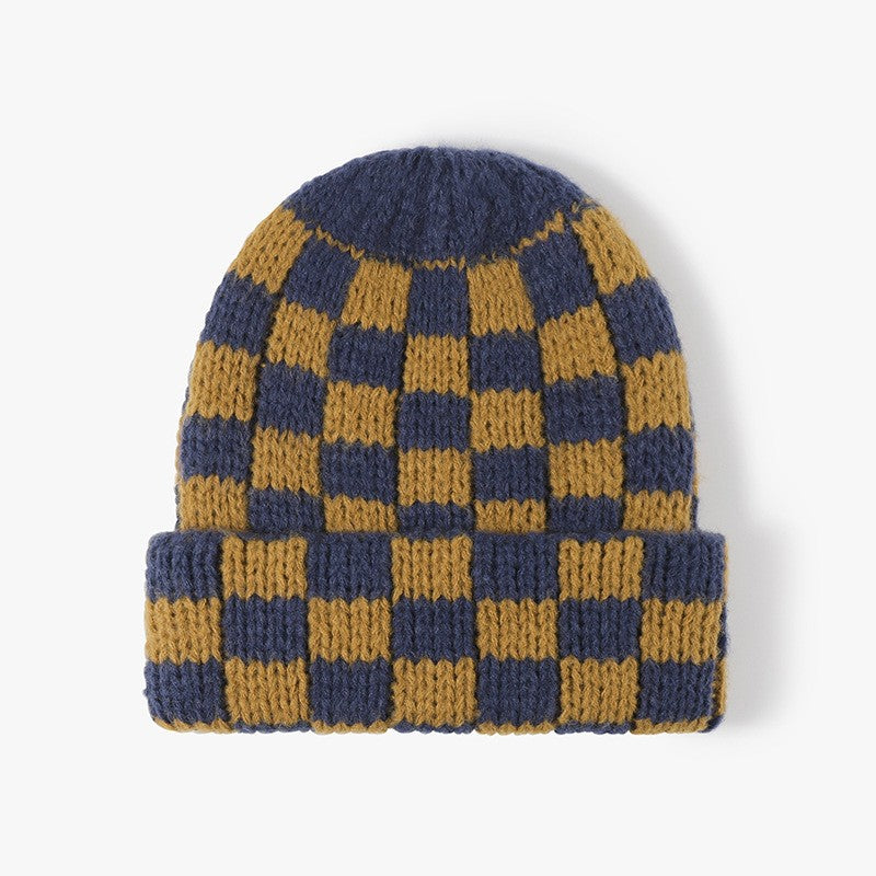CHECKER SOFT PLUSH BEANIE HAT - Image 4