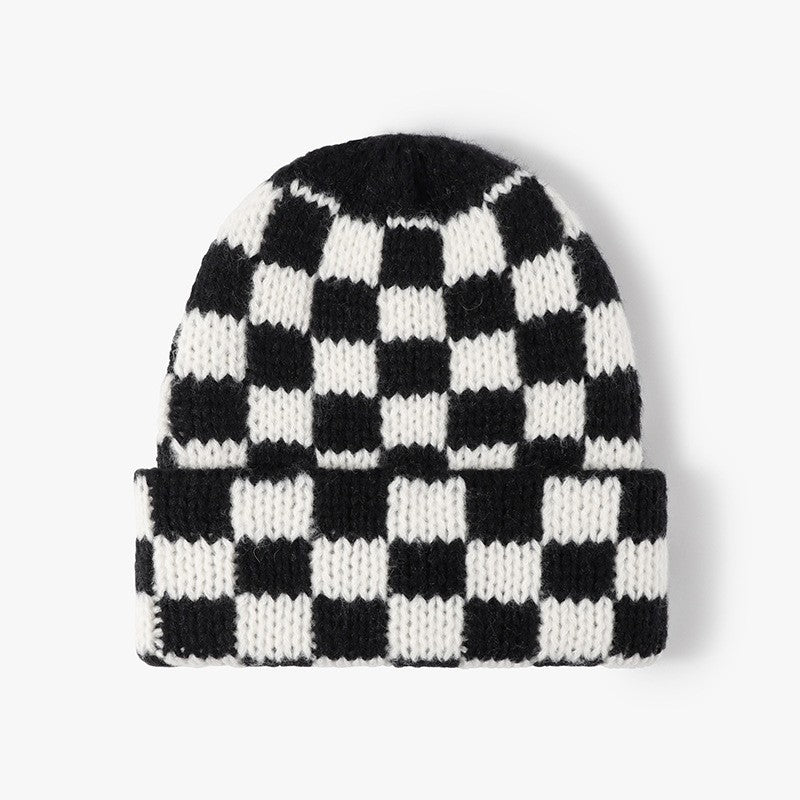 CHECKER SOFT PLUSH BEANIE HAT - Image 2