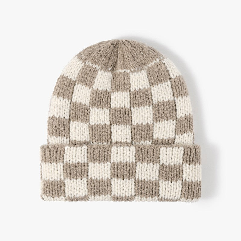 CHECKER SOFT PLUSH BEANIE HAT - Image 6