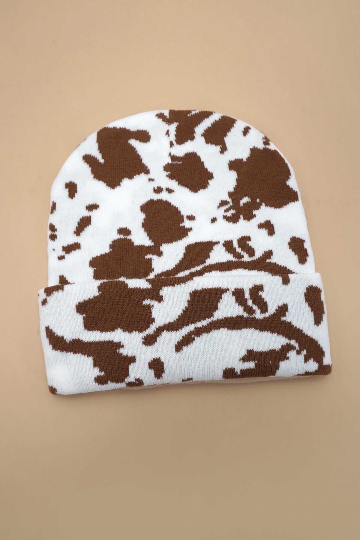 SOFT RIBBED KNIT ANIMAL LEOPARD COW BEANIES HAT - Image 5