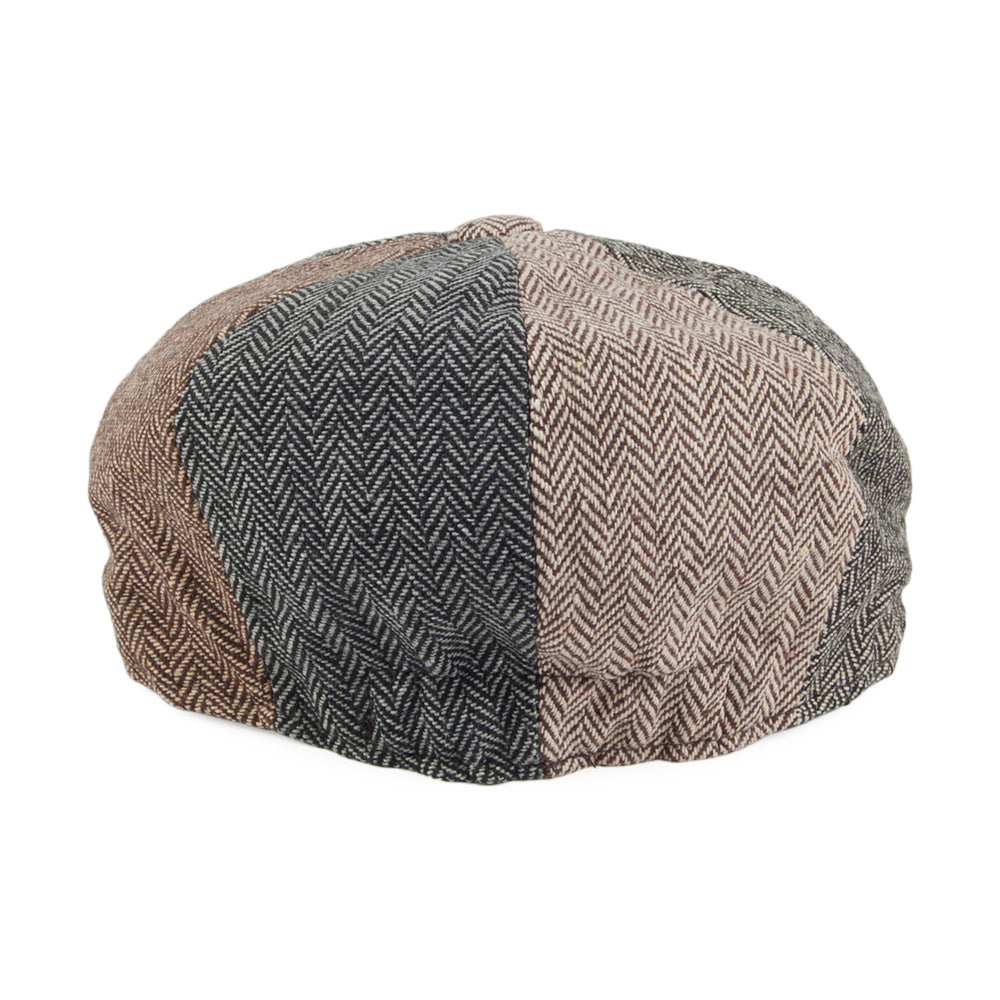 Multi-Coloured Kids Herringbone Patch Newsboy Cap - Image 4