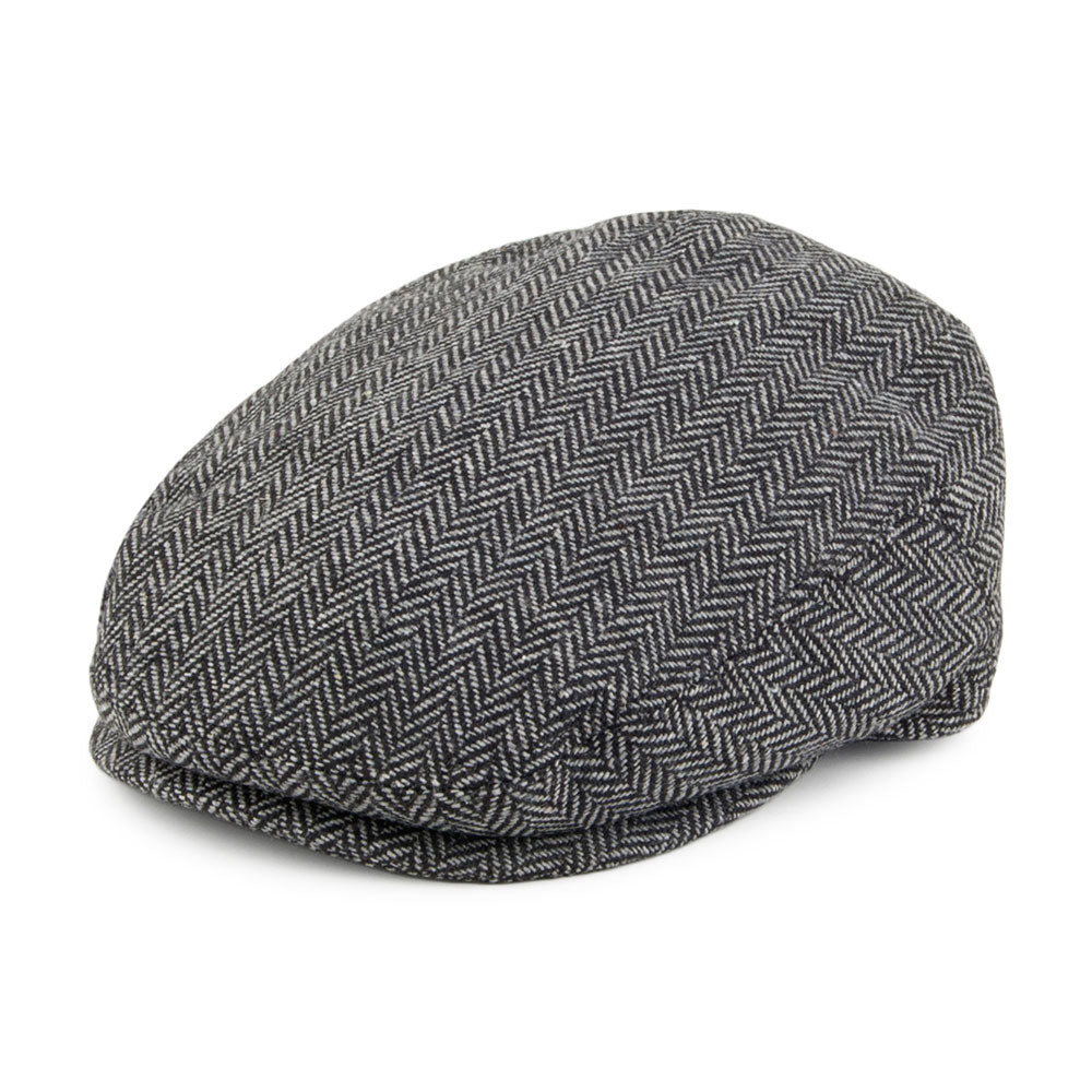 Grey Baby Herringbone Flat Cap