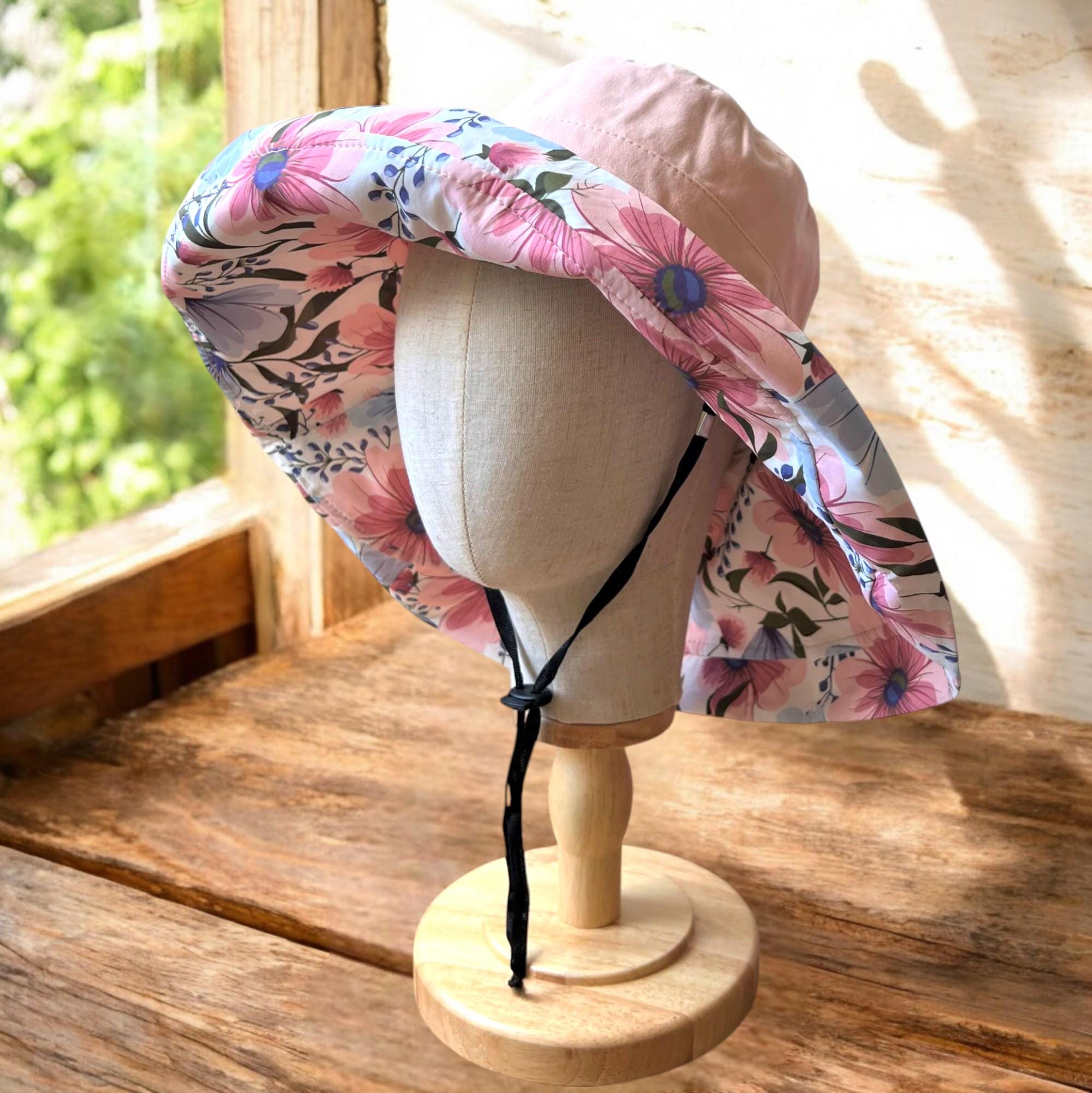 Reversible Daisy Wide Brim Sun Hat for Women- 100 % Cotton Summer Gardening Accessory & Unique Gift for Her - Image 6