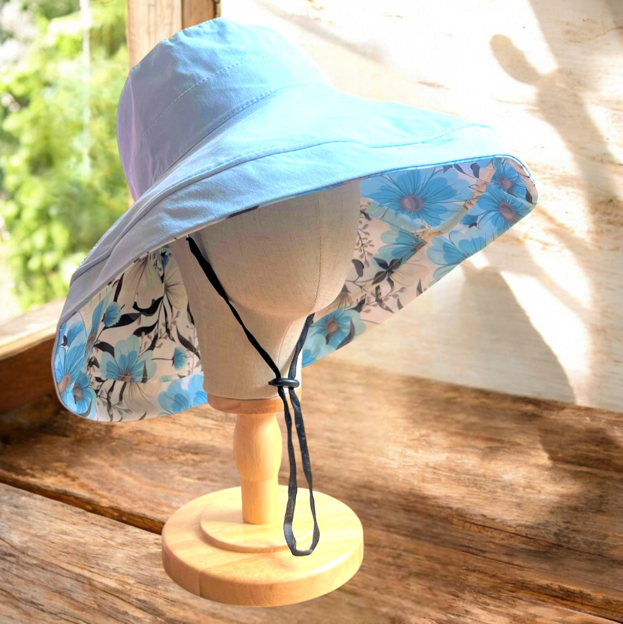 Reversible Daisy Wide Brim Sun Hat for Women- 100 % Cotton Summer Gardening Accessory & Unique Gift for Her - Image 8