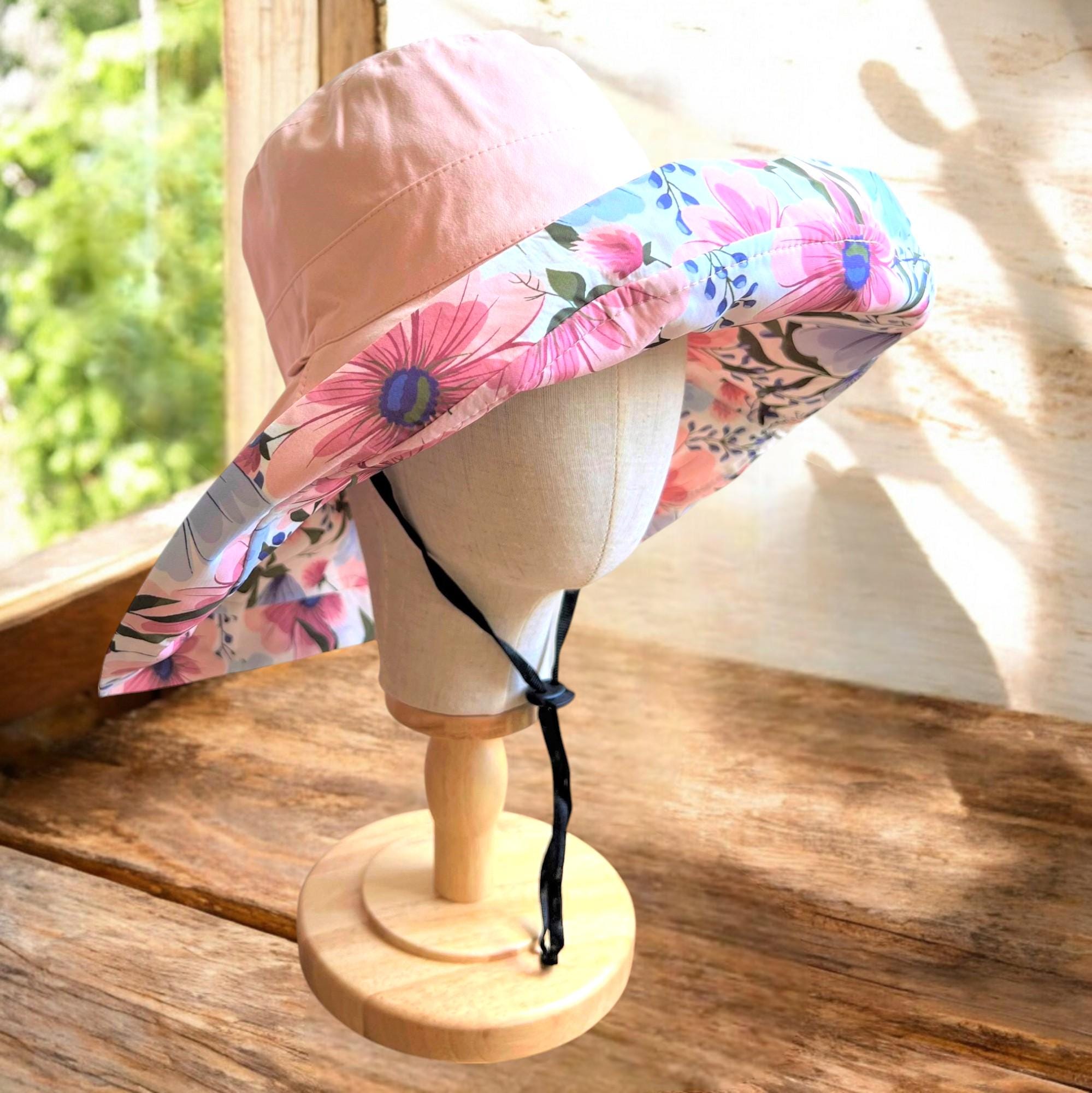 Reversible Daisy Wide Brim Sun Hat for Women- 100 % Cotton Summer Gardening Accessory & Unique Gift for Her - Image 5