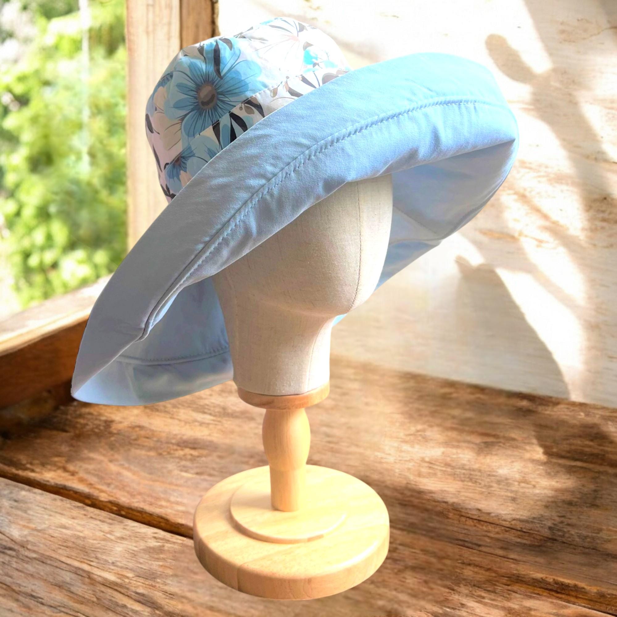 Reversible Daisy Wide Brim Sun Hat for Women- 100 % Cotton Summer Gardening Accessory & Unique Gift for Her - Image 7