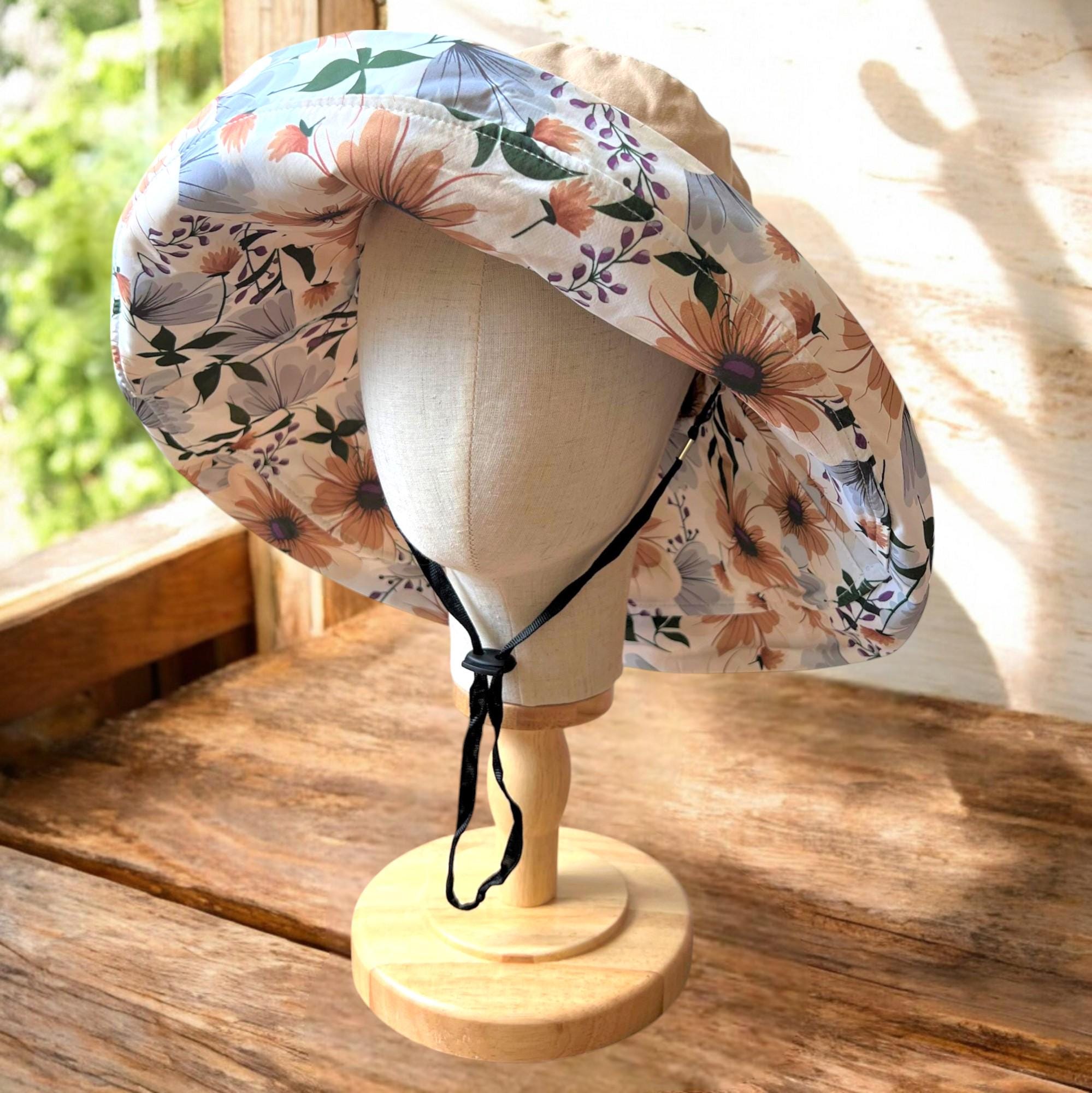 Reversible Daisy Wide Brim Sun Hat for Women- 100 % Cotton Summer Gardening Accessory & Unique Gift for Her - Image 9