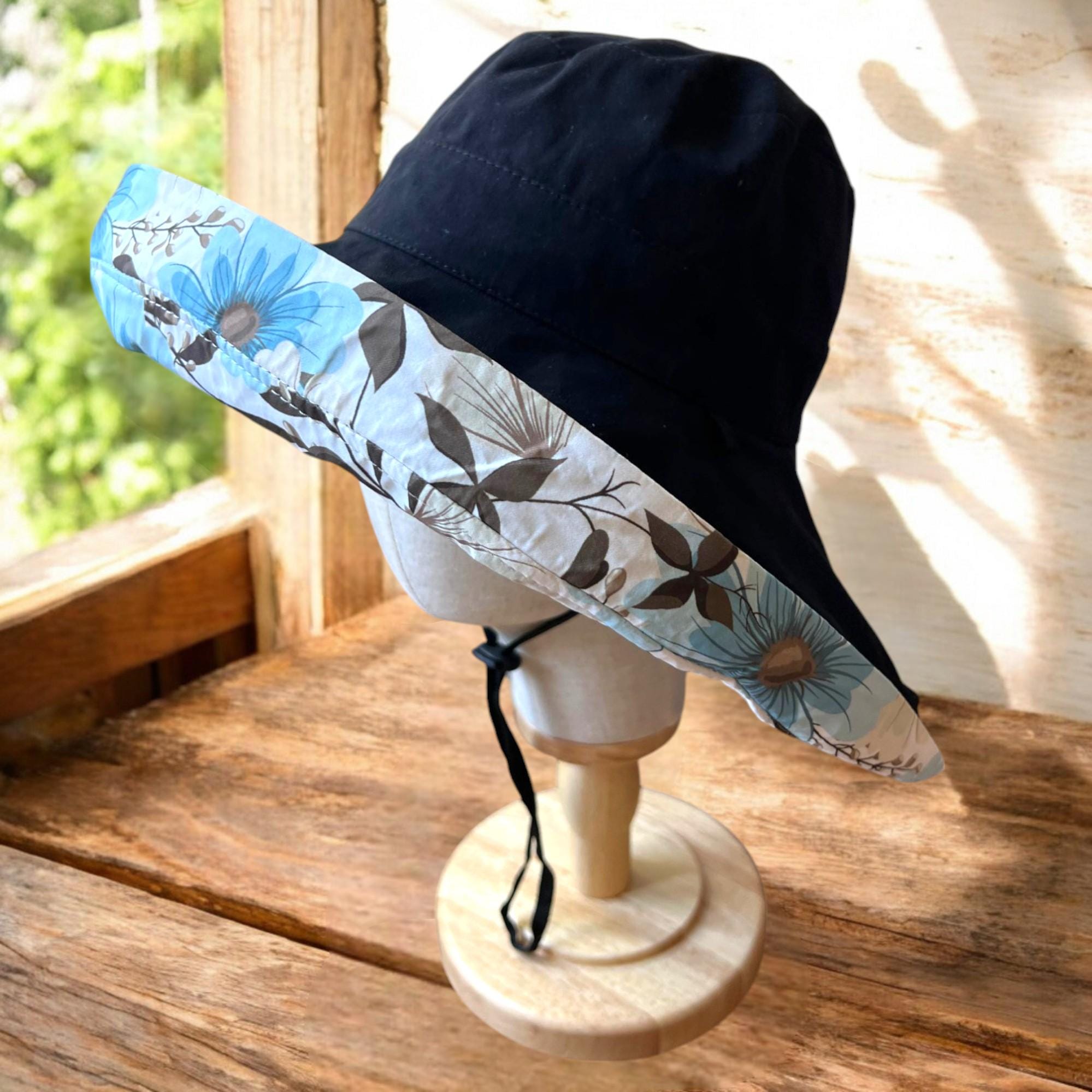 Reversible Daisy Wide Brim Sun Hat for Women- 100 % Cotton Summer Gardening Accessory & Unique Gift for Her - Image 4