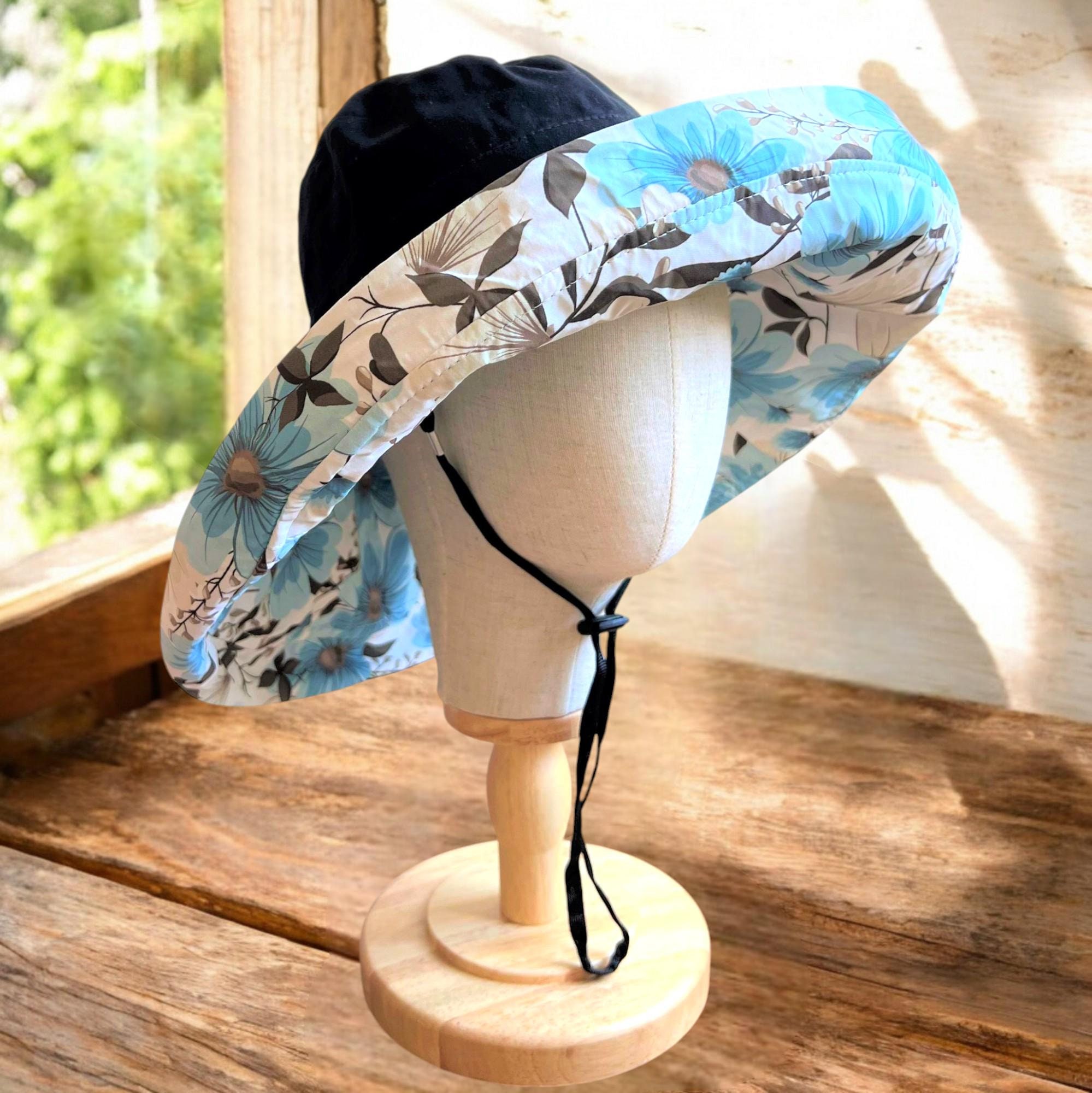 Reversible Daisy Wide Brim Sun Hat for Women- 100 % Cotton Summer Gardening Accessory & Unique Gift for Her - Image 3