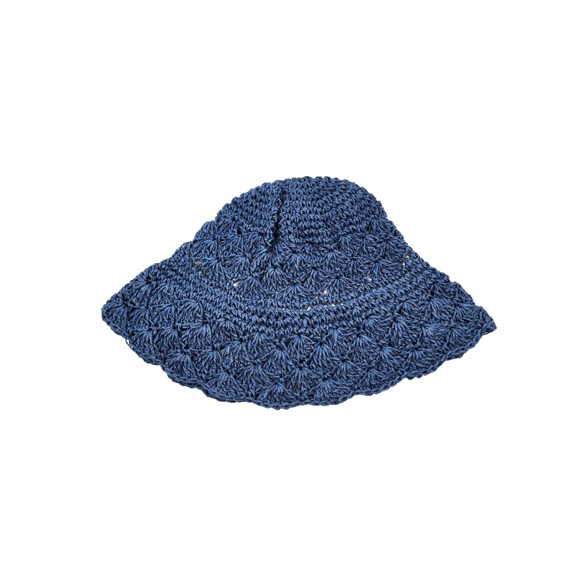 Women's Hand Crochet Clothe Straw Solid Color Bucket Hat - Image 4