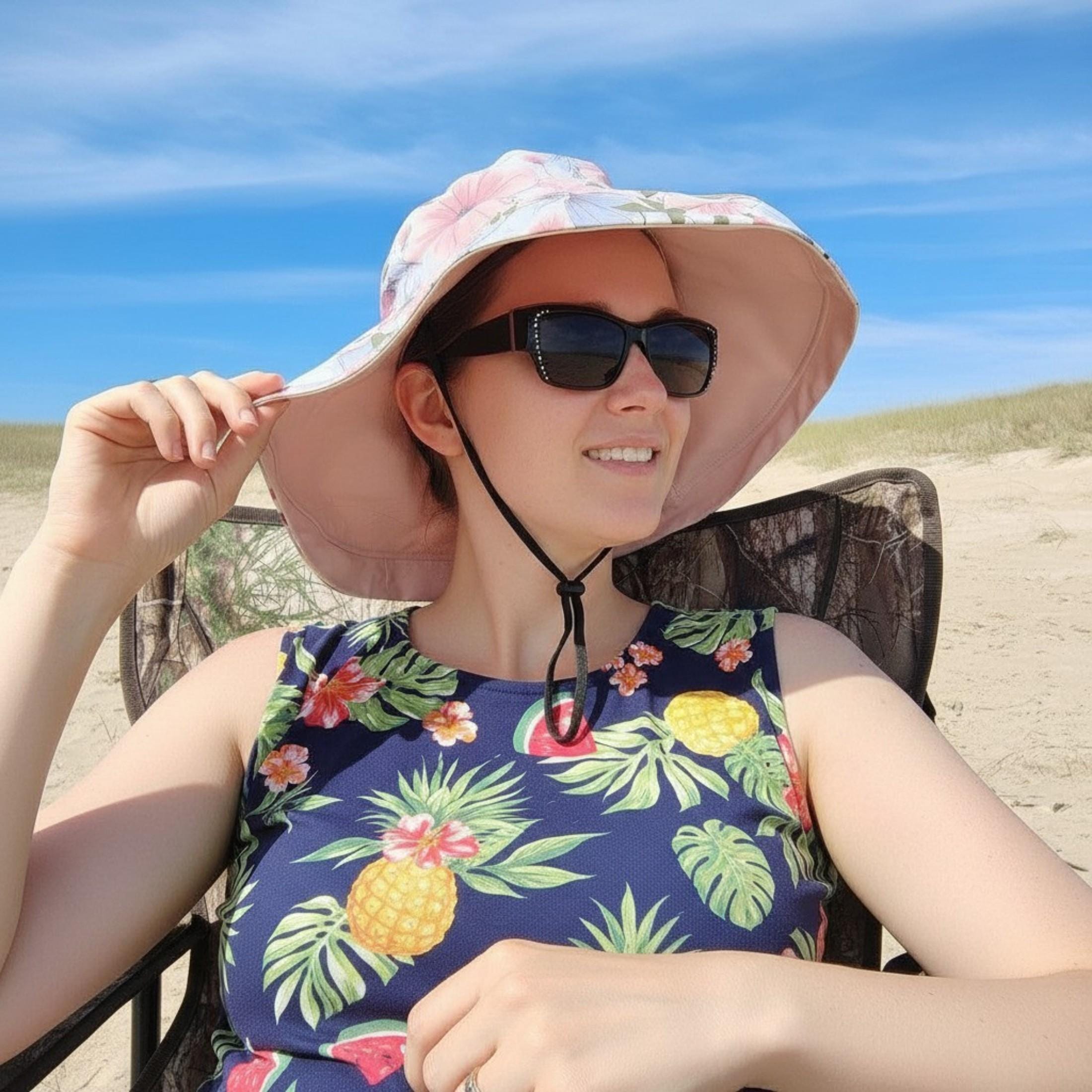 Reversible Daisy Wide Brim Sun Hat for Women- 100 % Cotton Summer Gardening Accessory & Unique Gift for Her - Image 11