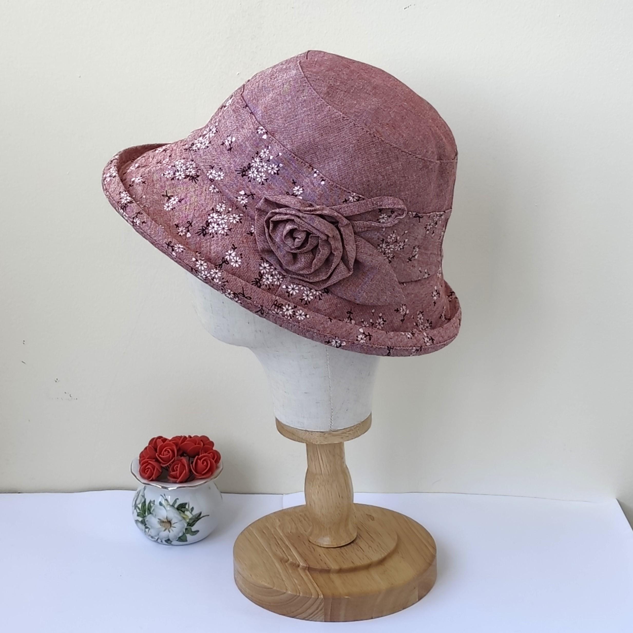 Womens Spring Summer Adjustable Bucket Cloche Flower Hat Foldable Breathable Gift for Her - Image 9