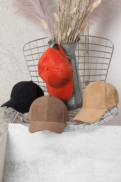SUEDE VEGAN BASEBALL CAP